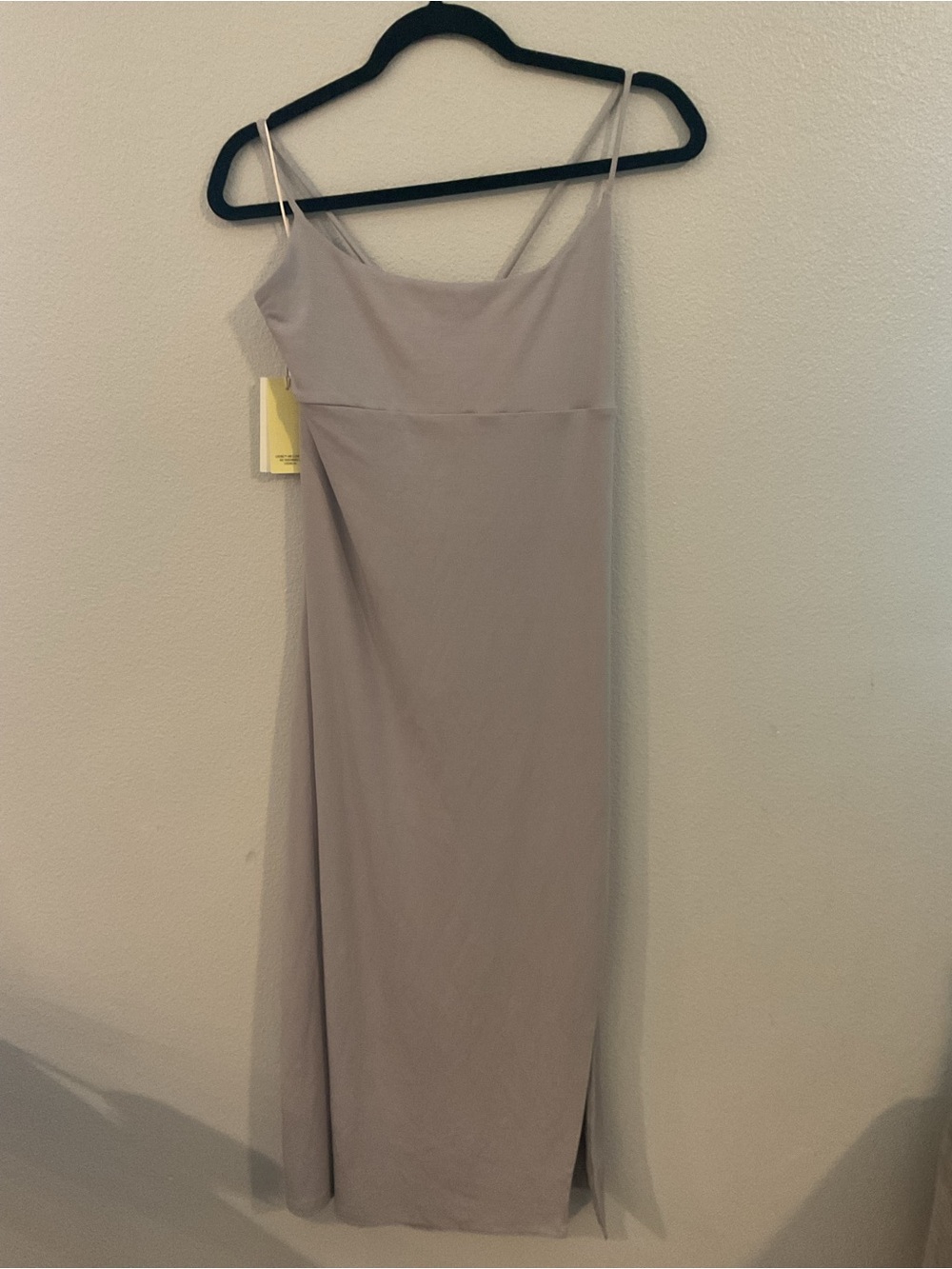 Aritzia Wilfred Midi Slip Dress in grey date night dress